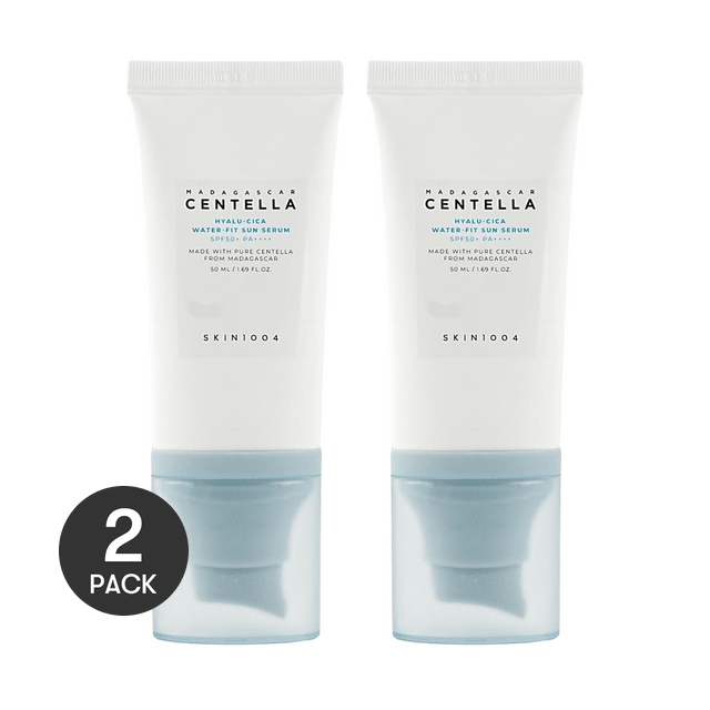 SKIN1004 Madagascar Centella Hyalu-Cica Water-Fit Sun Serum, Brightening 1.69 fl.oz.*2 Dry&Sensitive Skin【Value Pack】