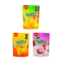 Amos Peelerz Peeling Gummy Candy ,Lychee+Pineapple+Mango  Flavor, 6oz*3