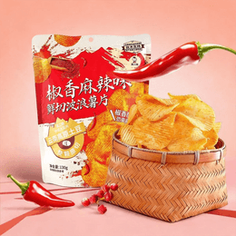 ZEW Fresh Cut Wavy Potato Chips, Spicy Sichuan Pepper Flavor, 4.59 oz